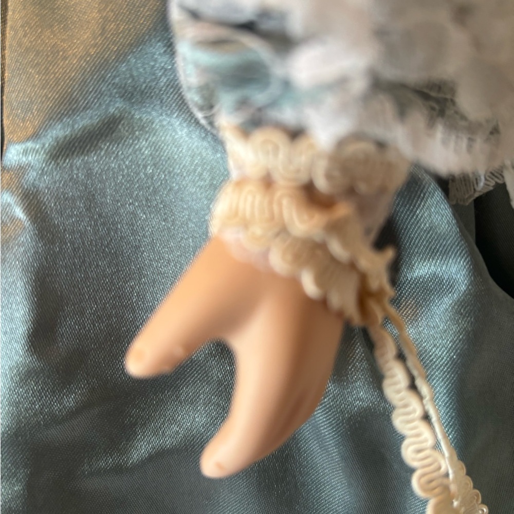 Elegant Blue Victorian Porcelain Doll - Picture 5 of 8